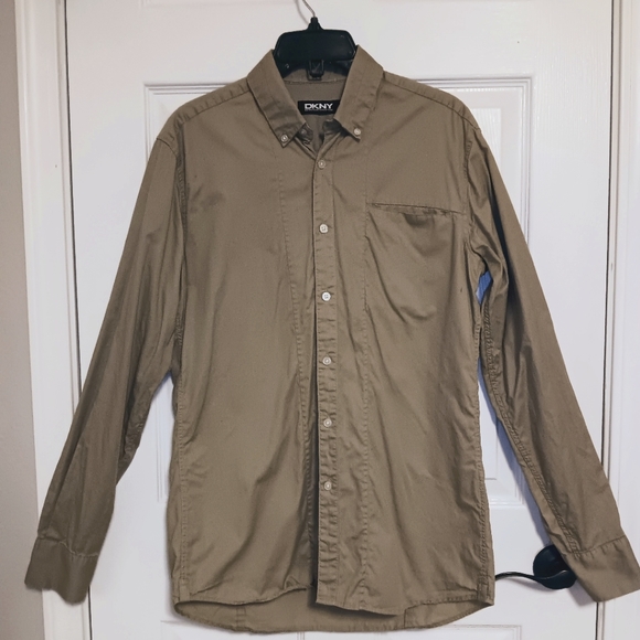 Dkny Other - DKNY Khaki Button Front Long Sleeve Shirt